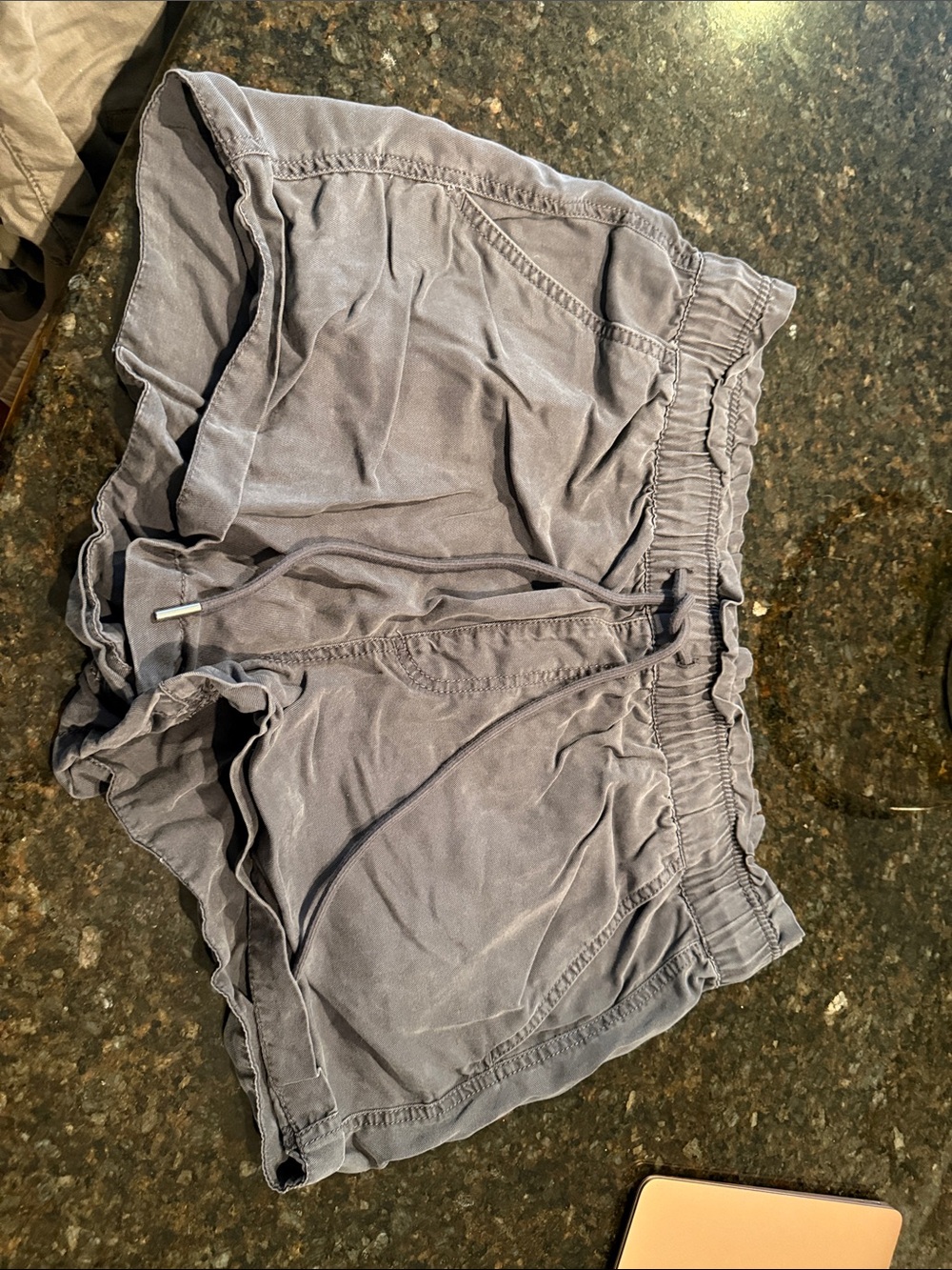 LOFT Elastic Waist Pull-On Shorts — Slate Blue